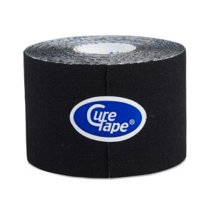 Bande de kinésiologie CureTape noire 5 cm x 5 m – Élastique, respirante et résistante à l’eau