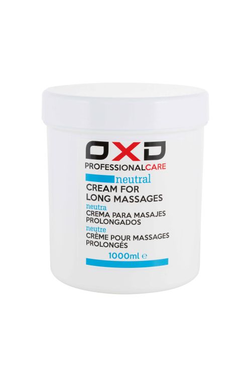 Envase de crema neutra OXD 1000 ml para masajes prolongados, ideal para uso profesional en cabina OXD 1000 ml
