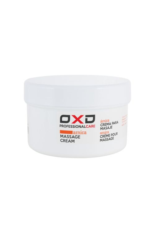 Crema OXD para masaje con árnica 500 ml, textura suave que ayuda a relajar músculos y articulaciones

