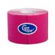 Rollo de cinta curetape rosa 5 cm x 5 m desenrollado parcialmente sobre fondo blanco. 