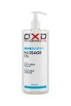 Botella de aceite para masaje neutro OXD 1000 ml con etiqueta azul sobre fondo blanco. 