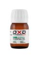 Botella de aceite esencial de eucalipto OXD 30 ml con etiqueta verde. 