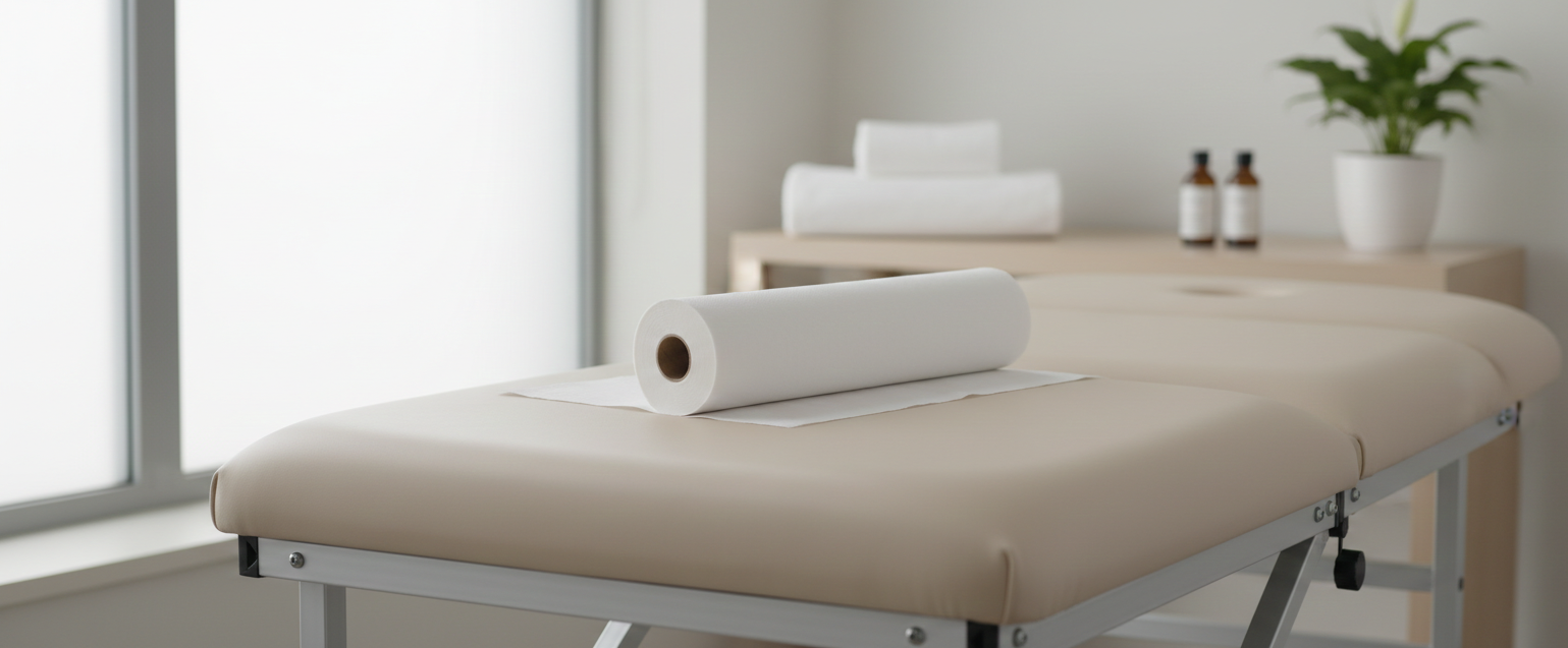 Papel camilla sobre camilla sanitaria