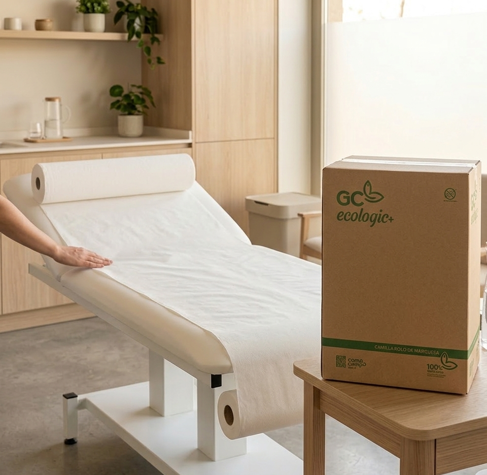 Papel camilla ecológico en entorno sanitario
